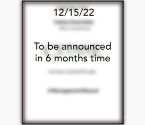 To Be Announced