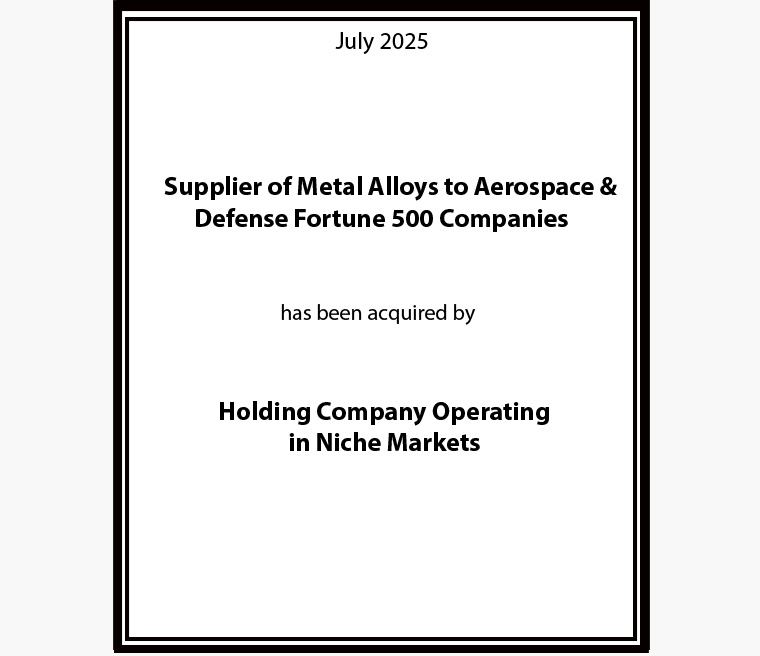 Supplier of Metal Alloys to Aerospace & Defense Fortune 500 Companies