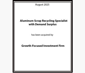 Aluminum Scrap Recycling Specialist with Demand Surplus