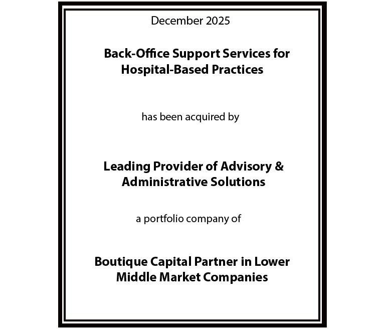 Back-Office Support Services for Hospital-Based Practices